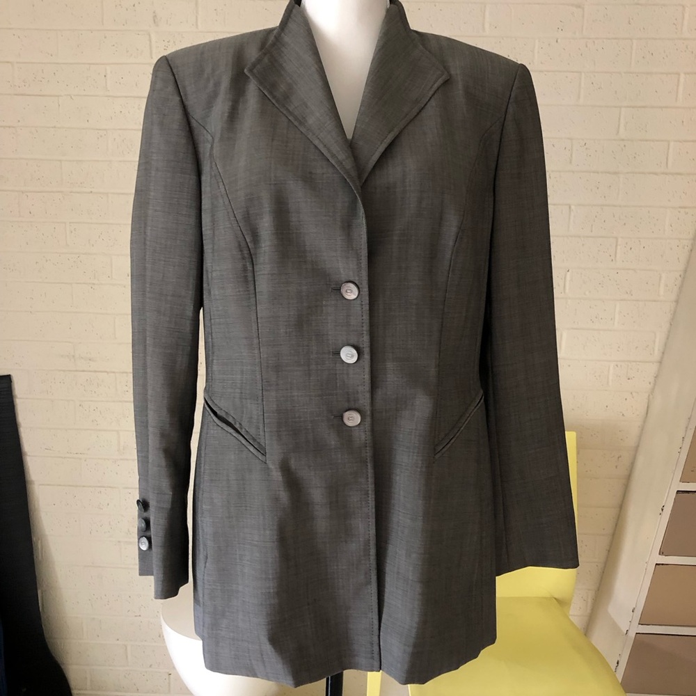 Escada Grey Blazer, EU42, Zegna Trophy Fabric